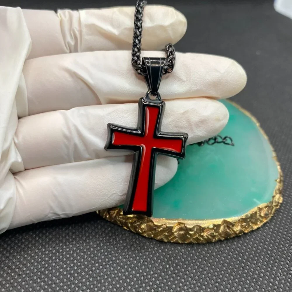 Men's Stainless Steel Cross Pendant Necklace